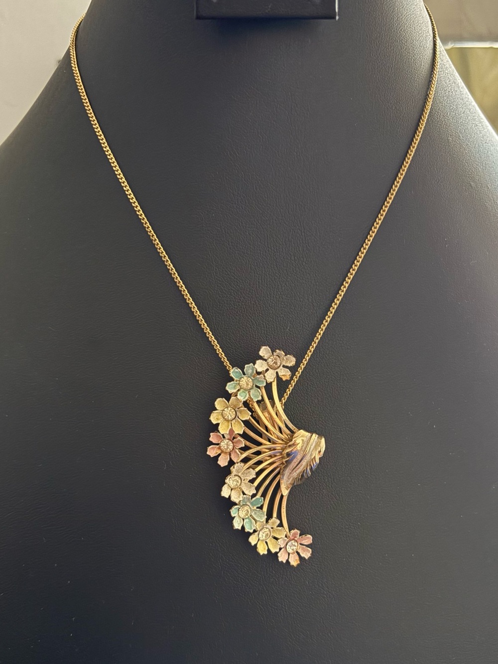 Upcycled Vintage Floral Earring Pendant Necklace | One of a Kind Repurposed
